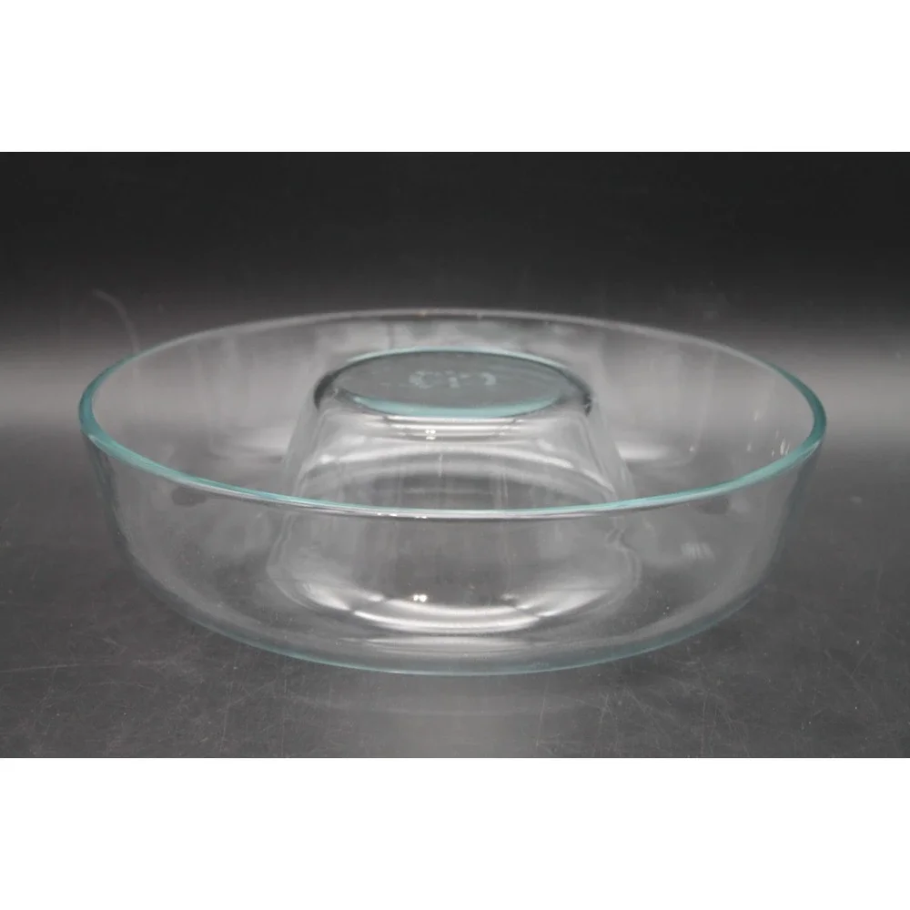 Pyrex Microwave Ring Mold M-42 2 Qt Clear Glass Tube Pan with Box Vintage France